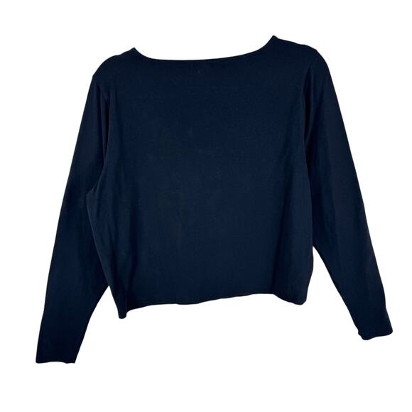 Cosmic Aura Hot Topic HT Black Long Sleeve Cotton O-Ring Cropped Top Size 1X - Picture 2 of 5